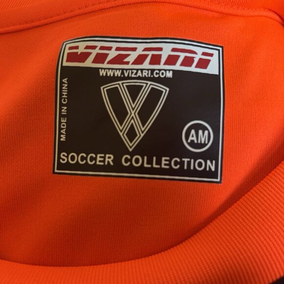 Vizari Soccer Men Goalkeeper Jersey Shirt Size Medium Orange Padded Elbow Futbol - Picture 13 of 15